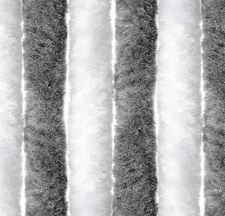 Rideau de porte Chenille gris/blanc