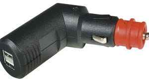Chargeur double prise USB Pro Car coudée 12 - 24 V DC / 5 V DC