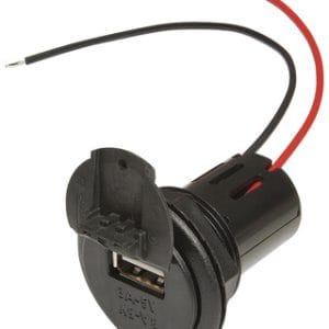 Prise courant encastrable avec USB Pro Car EV avec manchon fileté et couvercle 12 - 24 V