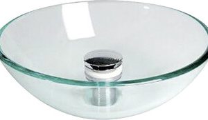 évier verre diamètre 280 mm pour le montage sur comptoir