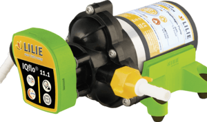Pompe à membrane LILIE IQflo 11.1 12 V, 11,0 l/min, Système traitem. eau WeißGELB 2,4 bar, avec manchon 10 mm
