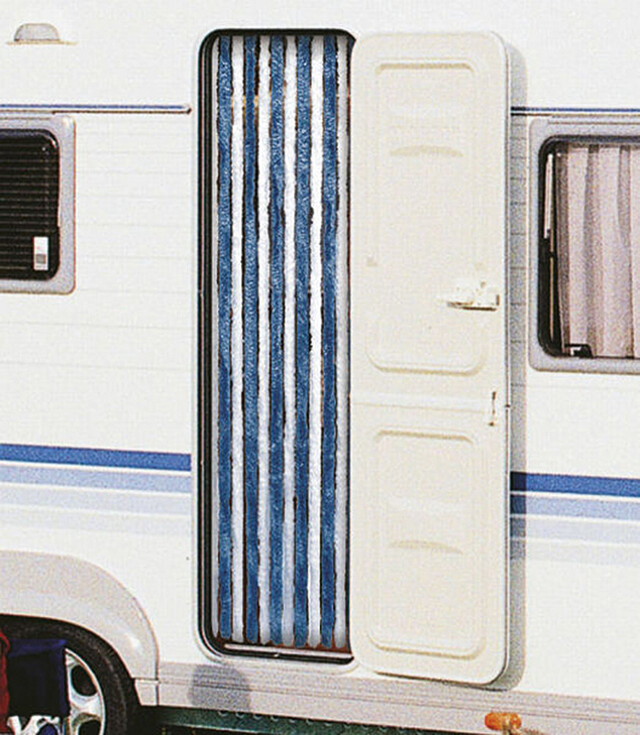 Rideau de porte Chenille gris/blanc – Image 2