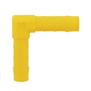 Connecteur coudé 10 mm Système traitement d’eau blanc-jaune