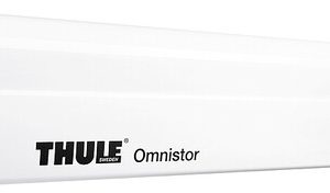 Store mural THULE Omnistor 8000 400 x 275 cm Toile mystic grey Boîtier blanc, avec moteur