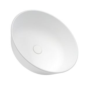 Lavabo Castagnari rond en Ocritech avec écoulement sous pression Couleur blanc mat