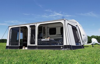Tente auvent Wigo Rolli Plus Ambiente taille 5 450 x 250 cm Circonférence : 841 - 875 cm noir/argent – Image 2